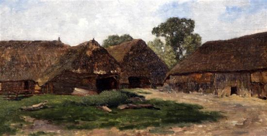 Gerrit Alexander G. Mollinger (1836-1867) Sketch of a farm 8.5 x 16in.